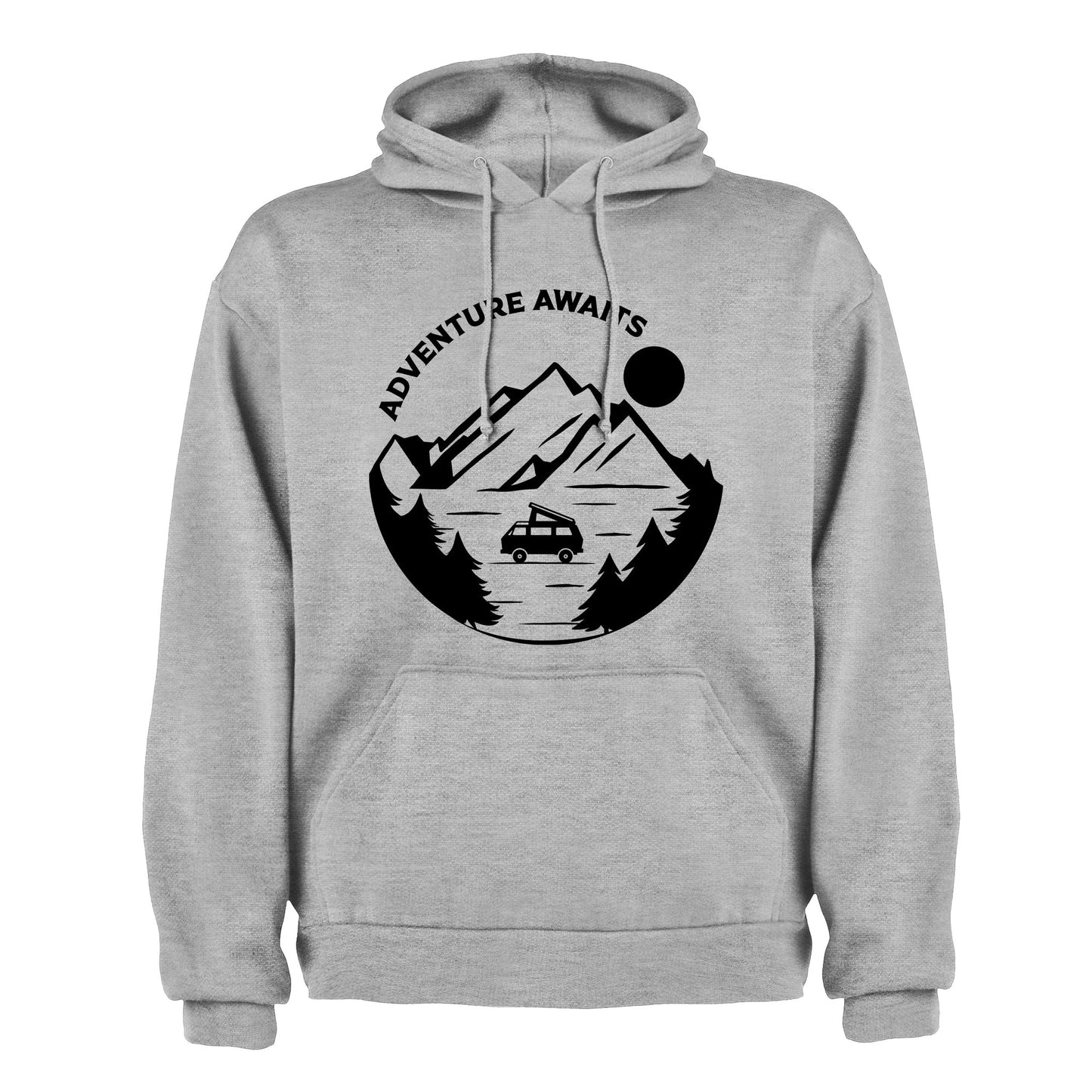 VW Camper Van Adventure Awaits into the mountains Mens/Unisex Hoodie