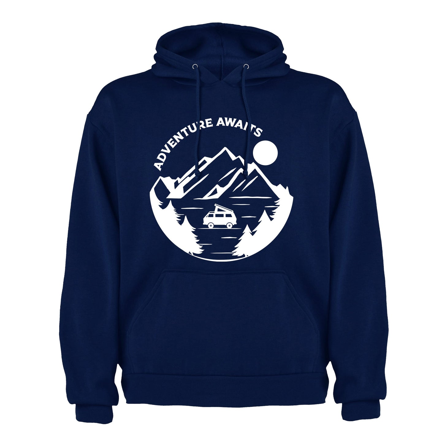 VW Camper Van Adventure Awaits into the mountains Mens/Unisex Hoodie