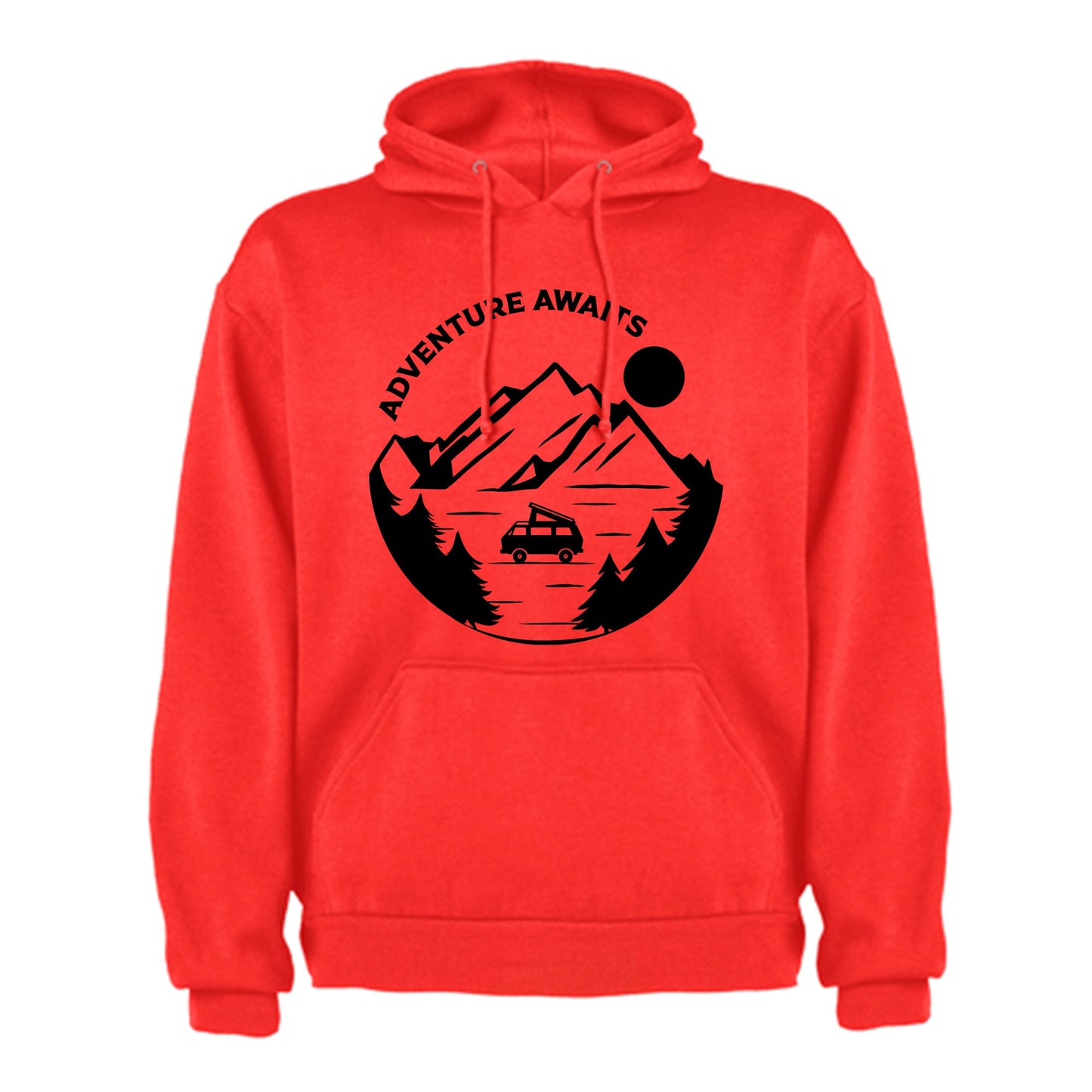 VW Camper Van Adventure Awaits into the mountains Mens/Unisex Hoodie