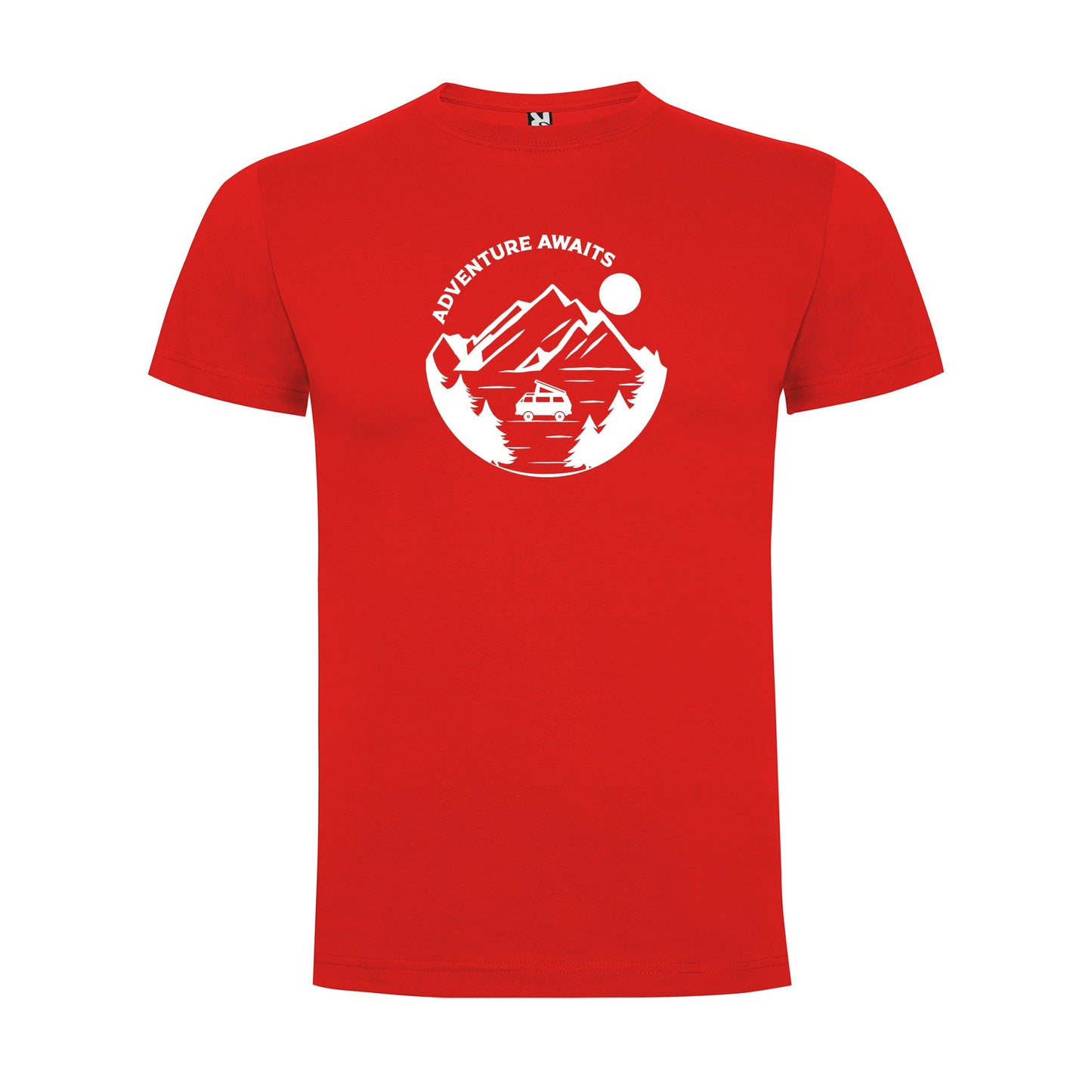 VW Adventure Awaits Into the Mountains Men`s T-shirt