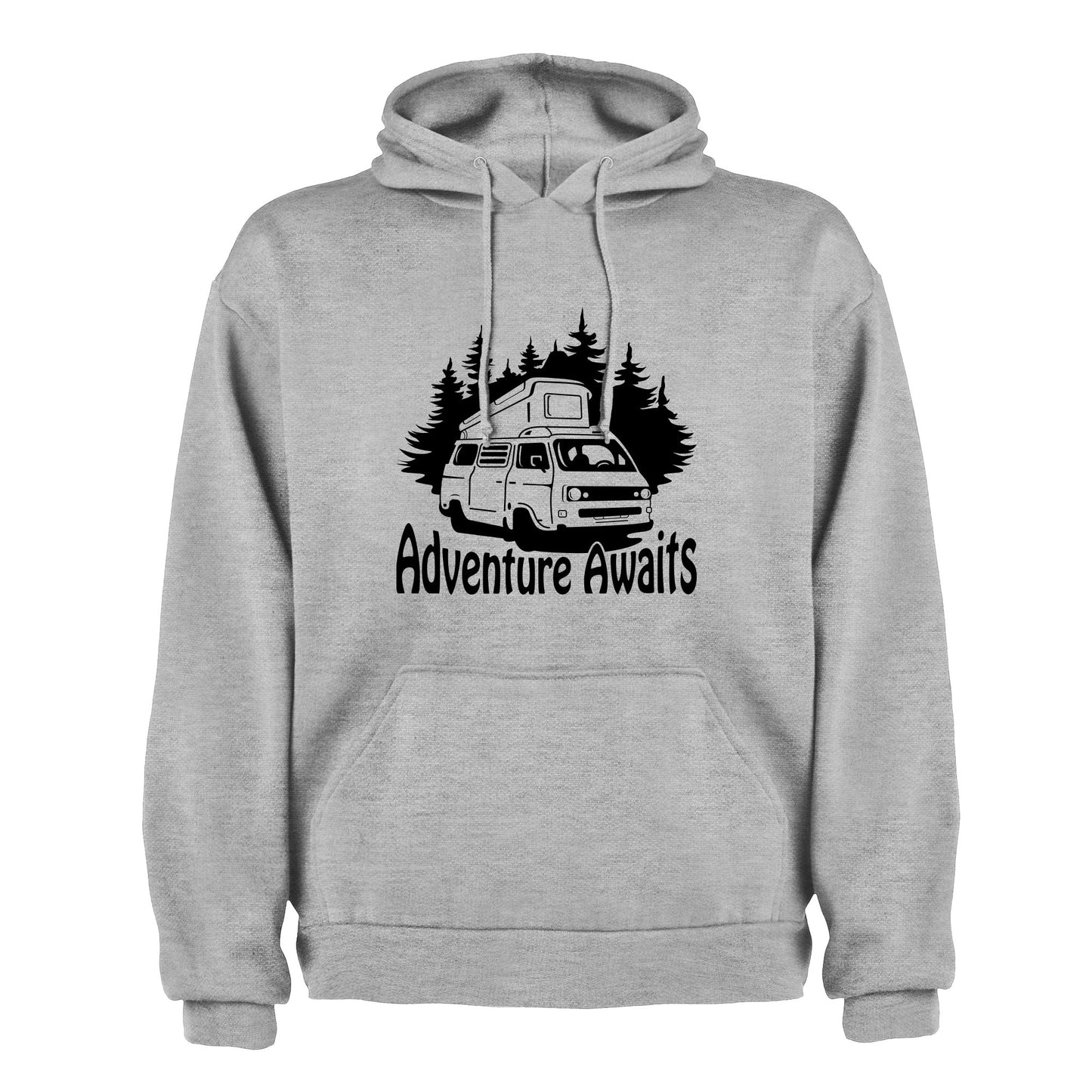 VW Camper Van Trails Adventure Awaits into the mountains Mens/Unisex Hoodie