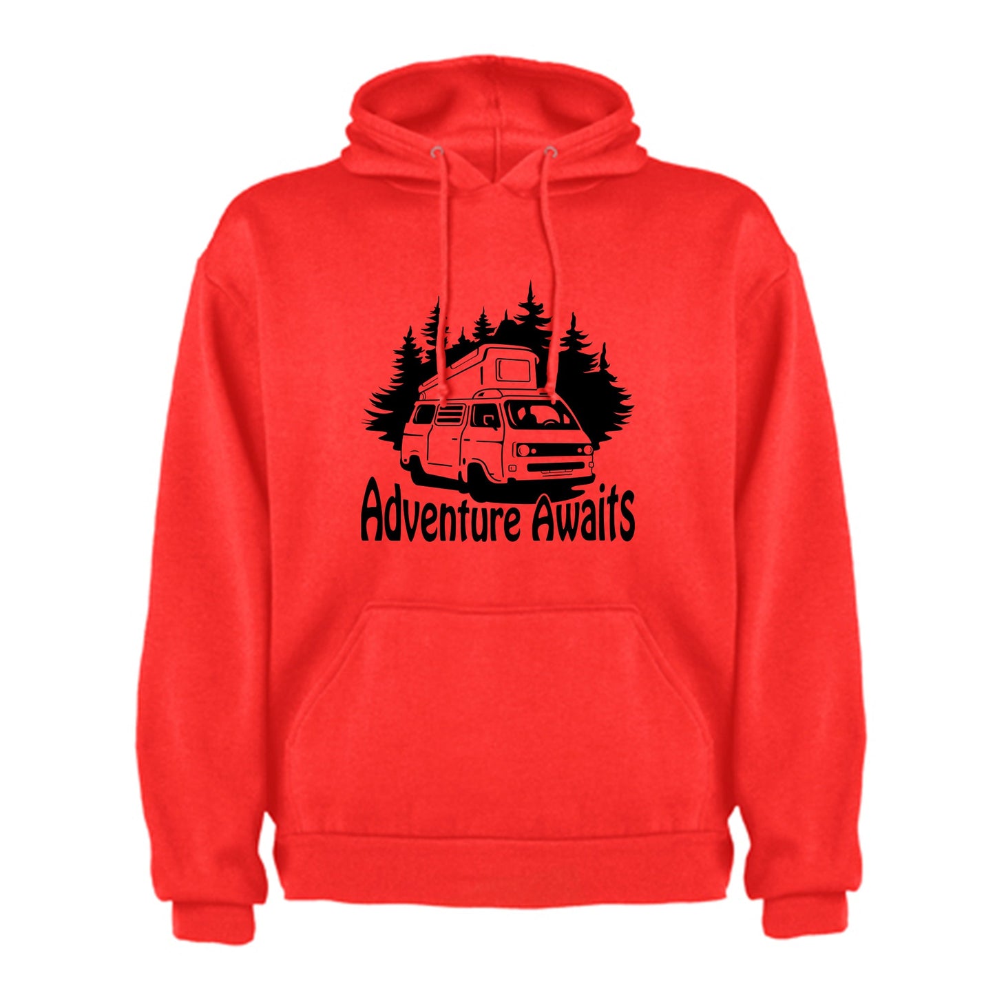 VW Camper Van Trails Adventure Awaits into the mountains Mens/Unisex Hoodie